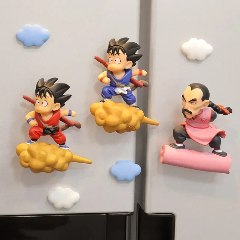 Dragon Ball Flying Goku Tao Pai Pai imanes estéreo para refrigerador imanes para refrigerador decoración del hogar imanes pegatinas para mensajes