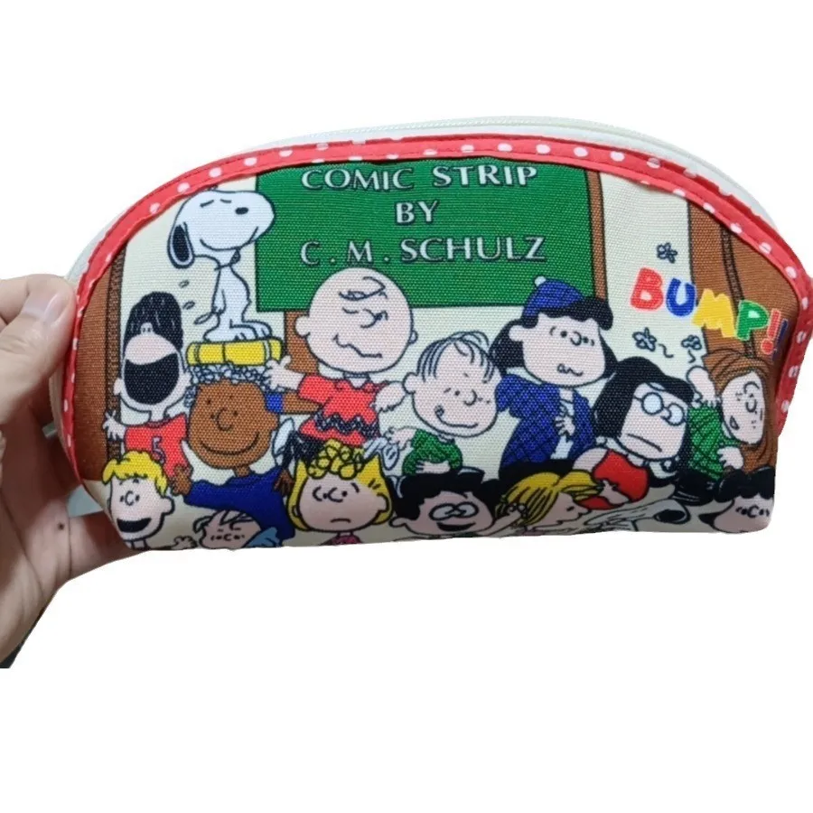 Miniso Cartoon Cute Snoopy Joint Printed Pen Bag Stationery Large Capacity Makeup Storage Bag Student