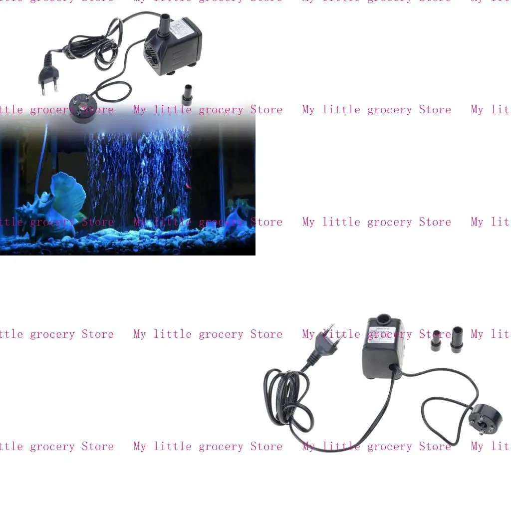 

D5BD Aquarium Pumps 4 LED Light System Water Circulation Filter For Garden Decoration