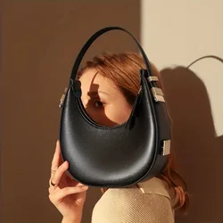 Sac Hobo en cuir à sangle réglable polyvalent pour femme, sac sous les bras, sac à main solide, sacs à main baguette, niche, initié, élégant