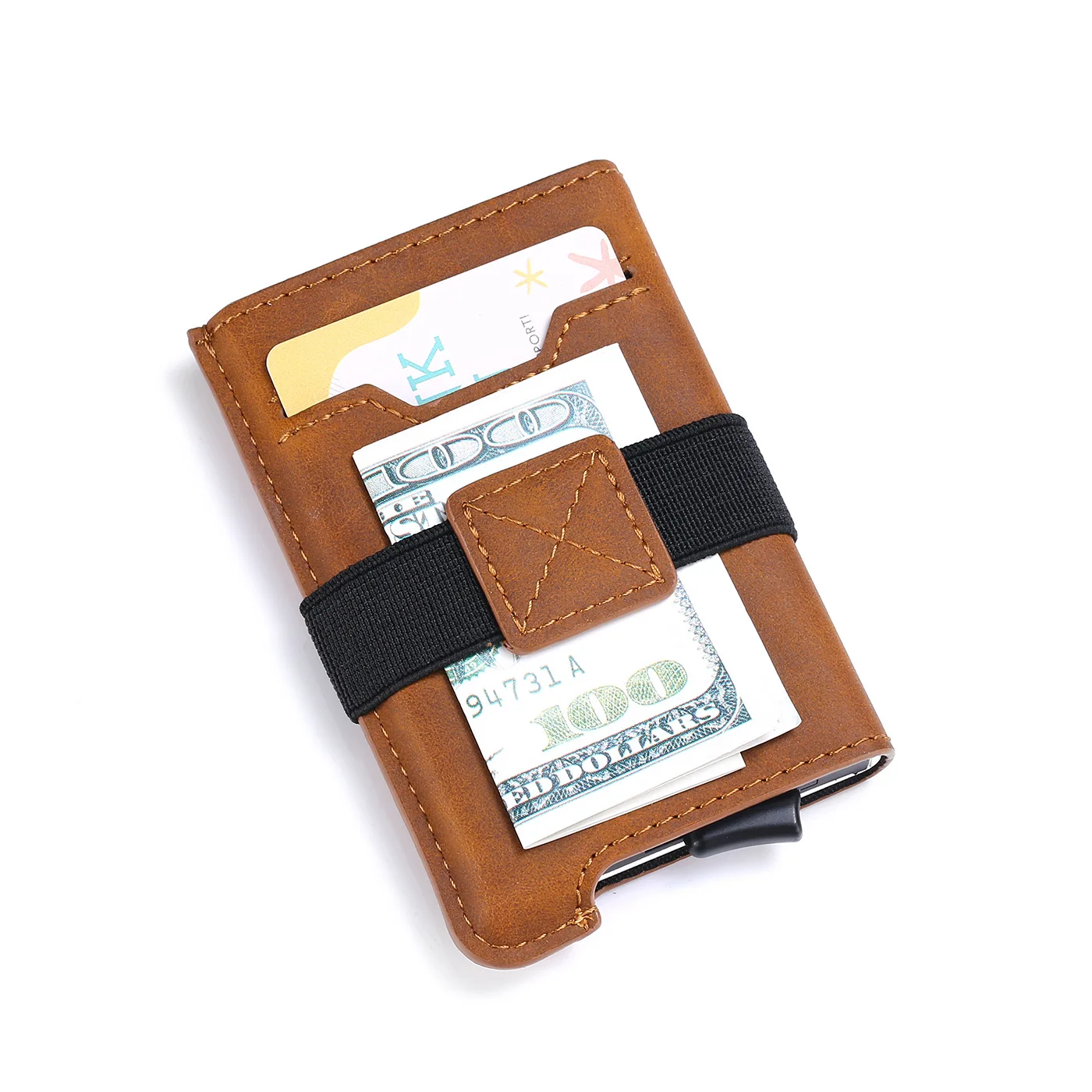 ZK20 RFID Shielding Aluminum Alloy Elastic Card Holder