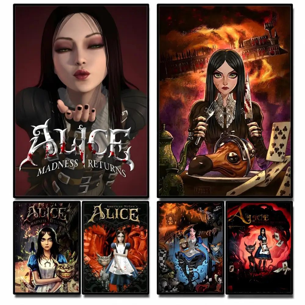 Game Alice madness returns Poster High-definition  stickers, suitable for bedroom, living room, home decoration
