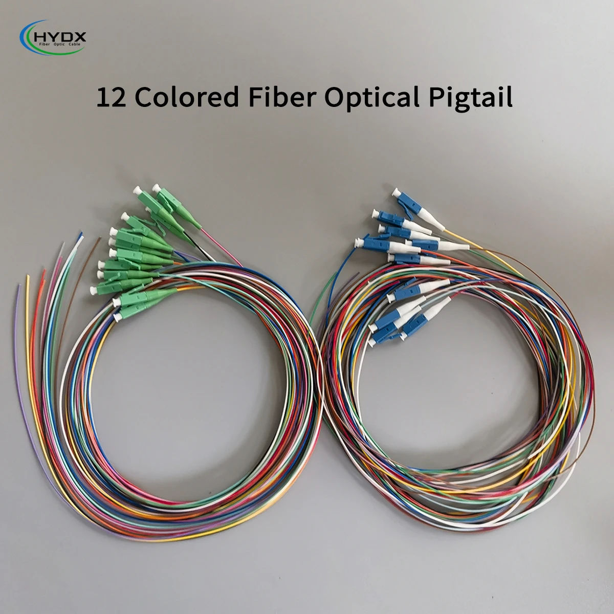Fiber Optic Pigtail 12 Colored LC UPC/APC Single Mode Optical Fiber Pigtail 1.5M Cable Pigtail Fiber Jumper