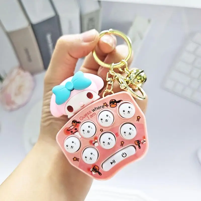 Sanrio Puzzle Squirrel Game Machine Keychain Kuromi Cute Fun Mini Handheld Cartoon Pendant Exquisite Portable Intelligence Toys