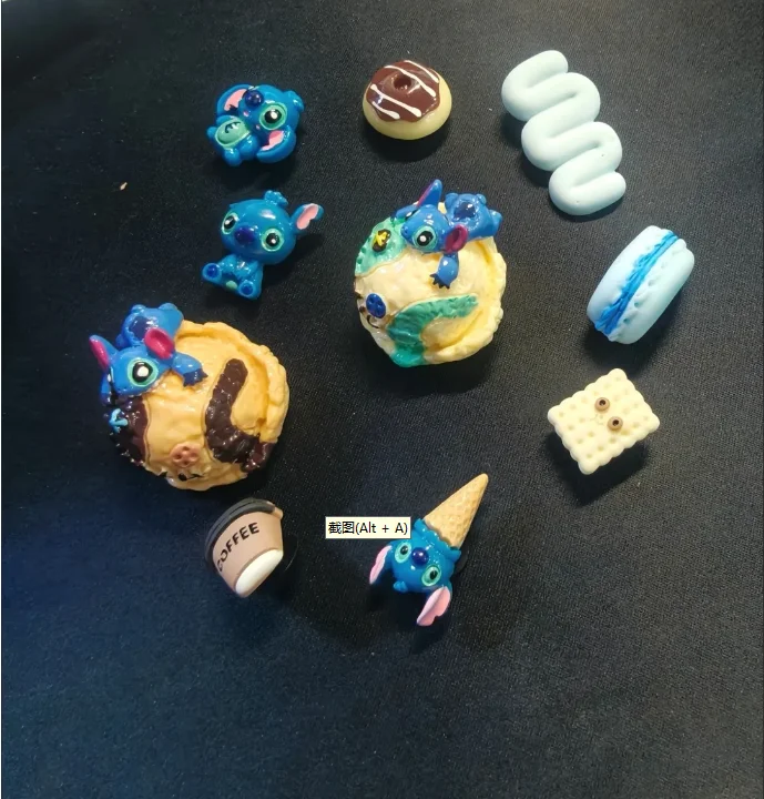 

Xiaohongshu's same cartoon Stitch shoe buckle, shoe flower decoration, detachable food resin particle sandals, DIY accessories