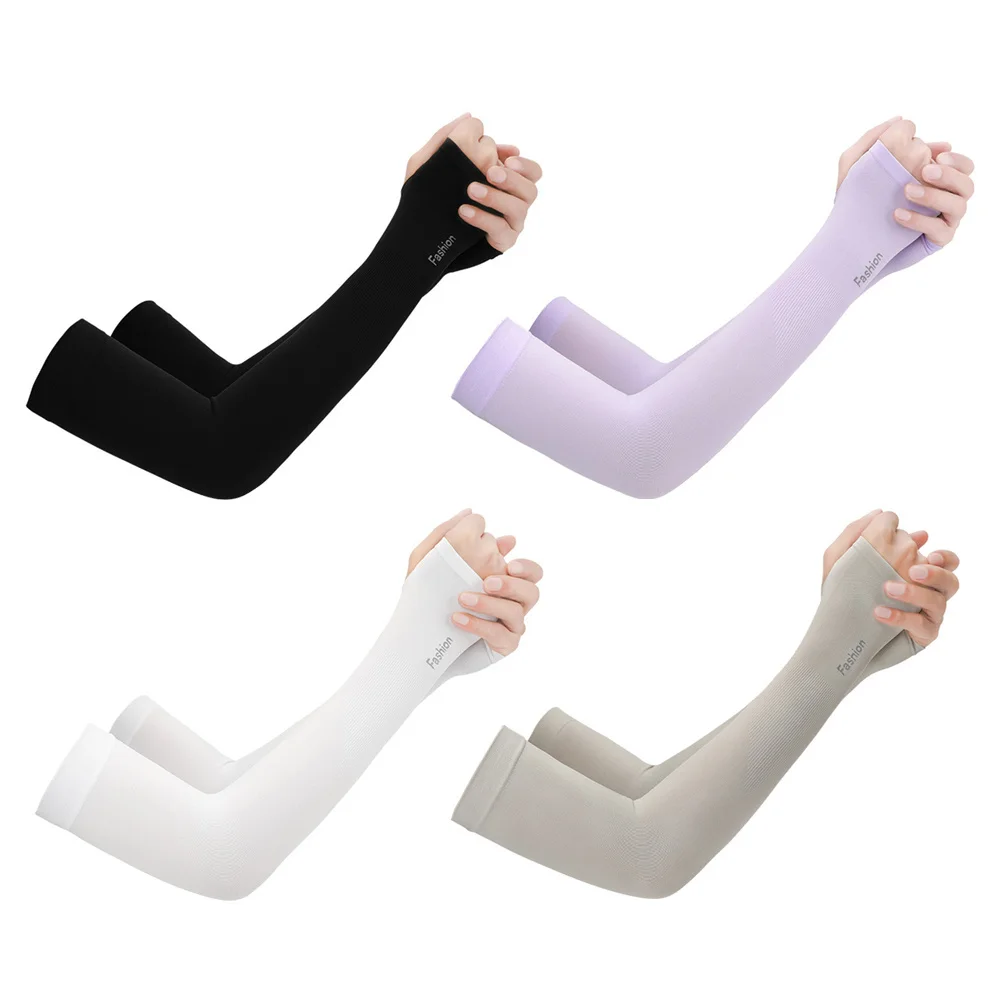 4 paar UV-bescherming armmouwen koeling rekbare zonbeschermer hoes voor buiten rijden fietsen hardlopen vissen tuinieren