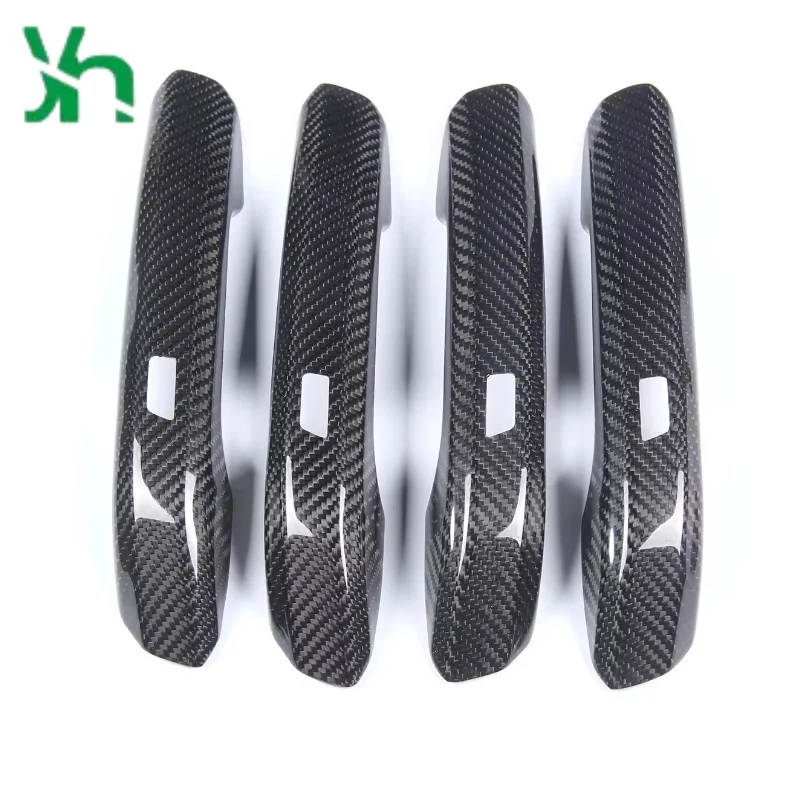 لأودي A4 A5 Q5 2017 غطاء مقبض السيارة الخارجي من ألياف الكربون الجافة #2