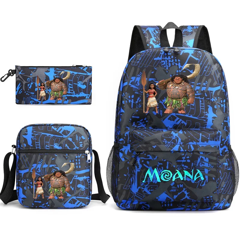 3Pcs Moana Bookbag Kids Backpack Boys Girls School bags Shoulder Bag Set Daily Backpacks Mochilas