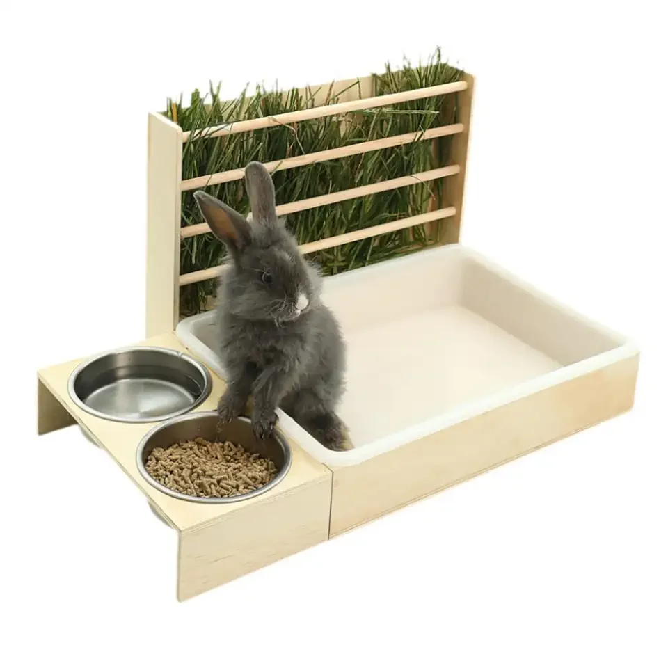 Rabbit Grass Shelf Rabbit Cage Ornamental Feeder Feeding Box Breeding Home Encryption Quail Nest Hamster Nest Set