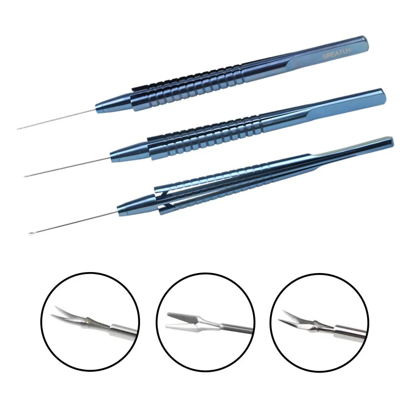 

1pcs 23G 25G Titanium Alloy Ophthalmic Capsulorhexis Forceps Ophthalmic Instrument Straight Angle Curved Head