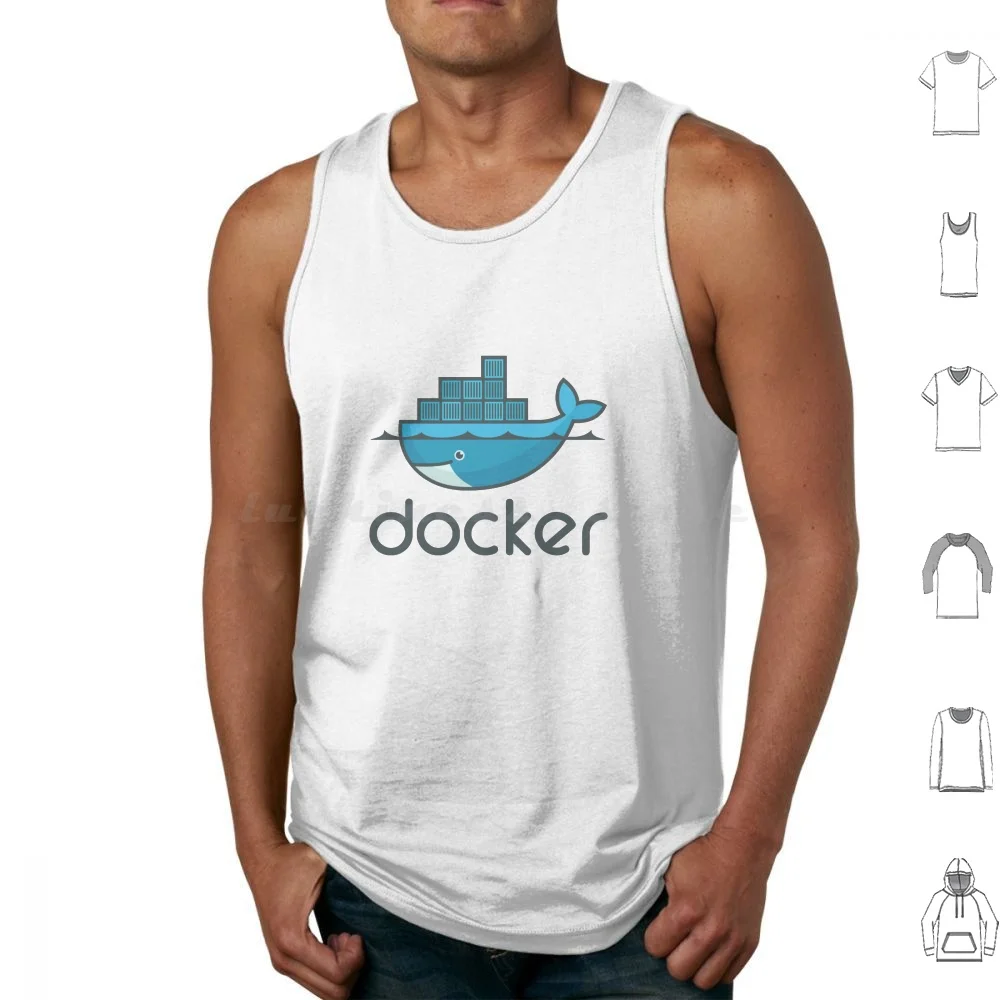 Docker Tank Tops Vest Sleeveless Docker Programming Go Linux Apache Container Seal App Software Kernel Pc Developer Logo