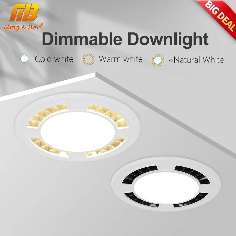 Dimmable LED Downlight 120V 220V Recessed Indoor Spot Led Ceiling Lights 9W 13W 18W 24W for Living Room Foyer Bar Counter Office