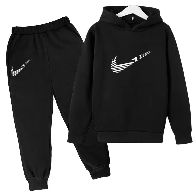 2026 Kinder Hoodie mit Schriftzügen Sportlicher Pullover 3-13 Jahre Mantel Sweatshirt+Hose 2-teiliges Set Jungen Mädchen Kleinkind Kleidung Mode-Set – Detail 11