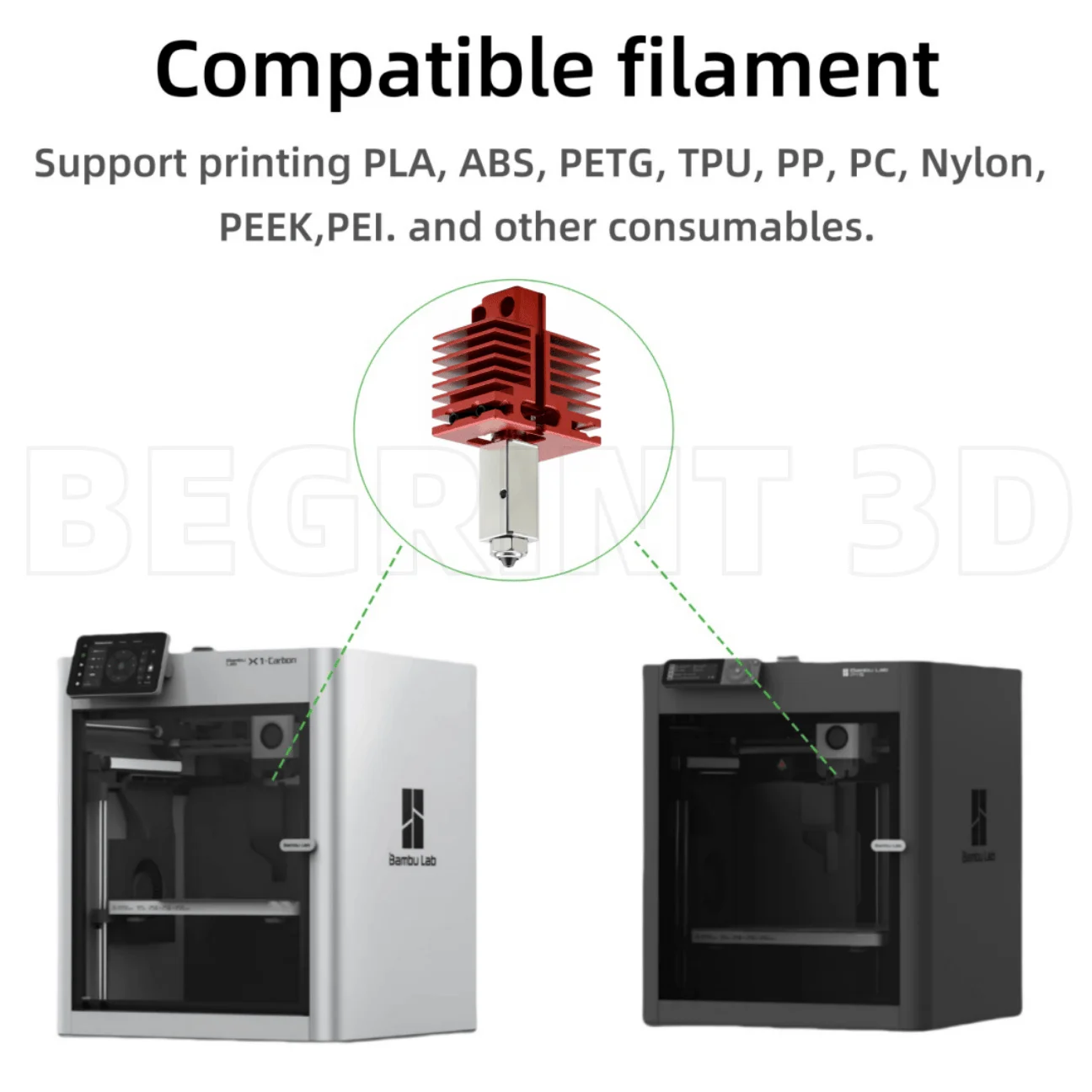 New Hotend For Bambu Lab P1P X1C P1S X1 X1E V4.0 Upgrade Hot end Print Head 3D Printing Parts for bambulab 4.0 Upgrade Hotend