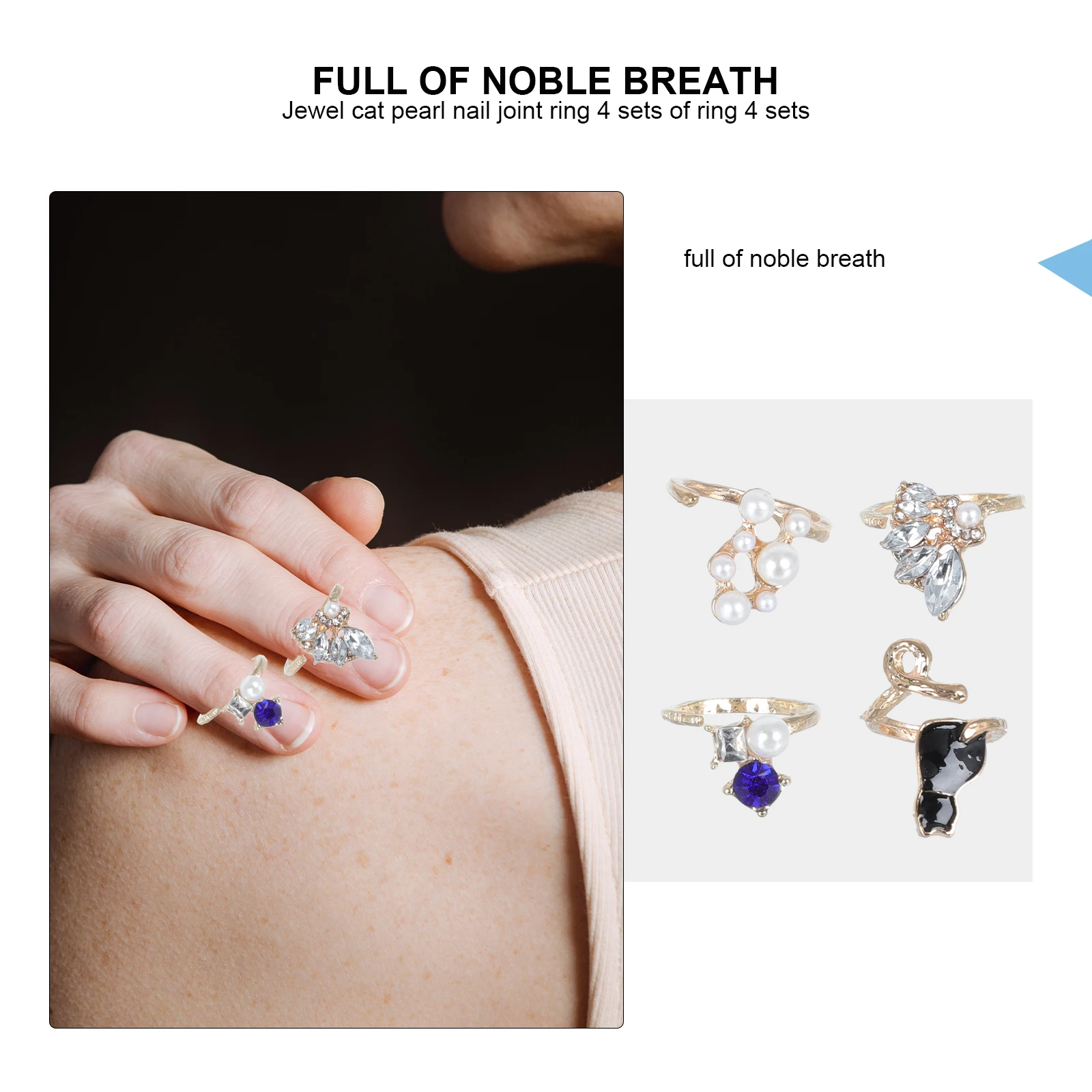 

16pcs Pearl Inlaid Cat Shape Ring Set For Women Adorable Knuckle Jewelry Fine Craftsmanship Party Wear Elegant Fashion Gift