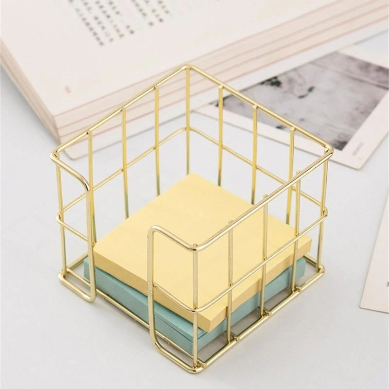

Y2GD Memo Pad Holder Metal Mesh Note Storage Box Memo Pad Block Holder Desktop Notepads Holder Box for Office Desk 27x95x80mm