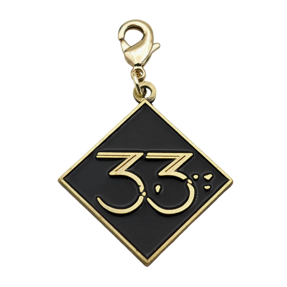 Clair Obscur Expedition 33 Keychain Game Peripheral Pendant Pendant Double Sided 33 Metal Keyring Gamer Collection Jewelry Gift