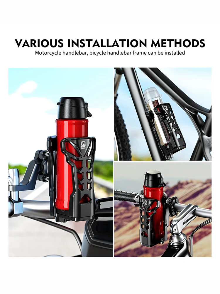 

MTB Road Bike Bottle Holder Rack Motorcycle Drink Holder with LED Light Cycling Handlebar Mount Cage Motorcycle Bike Accessories