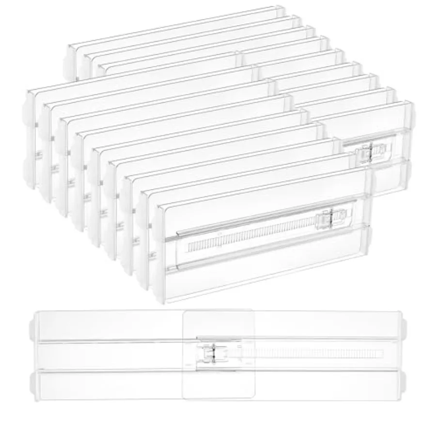 

1 Pack Drawer Dividers for Clothes " High 10.2"-16.5" Adjustable Expandable Dresser Drawer Organizer Clear Plastic Separators f