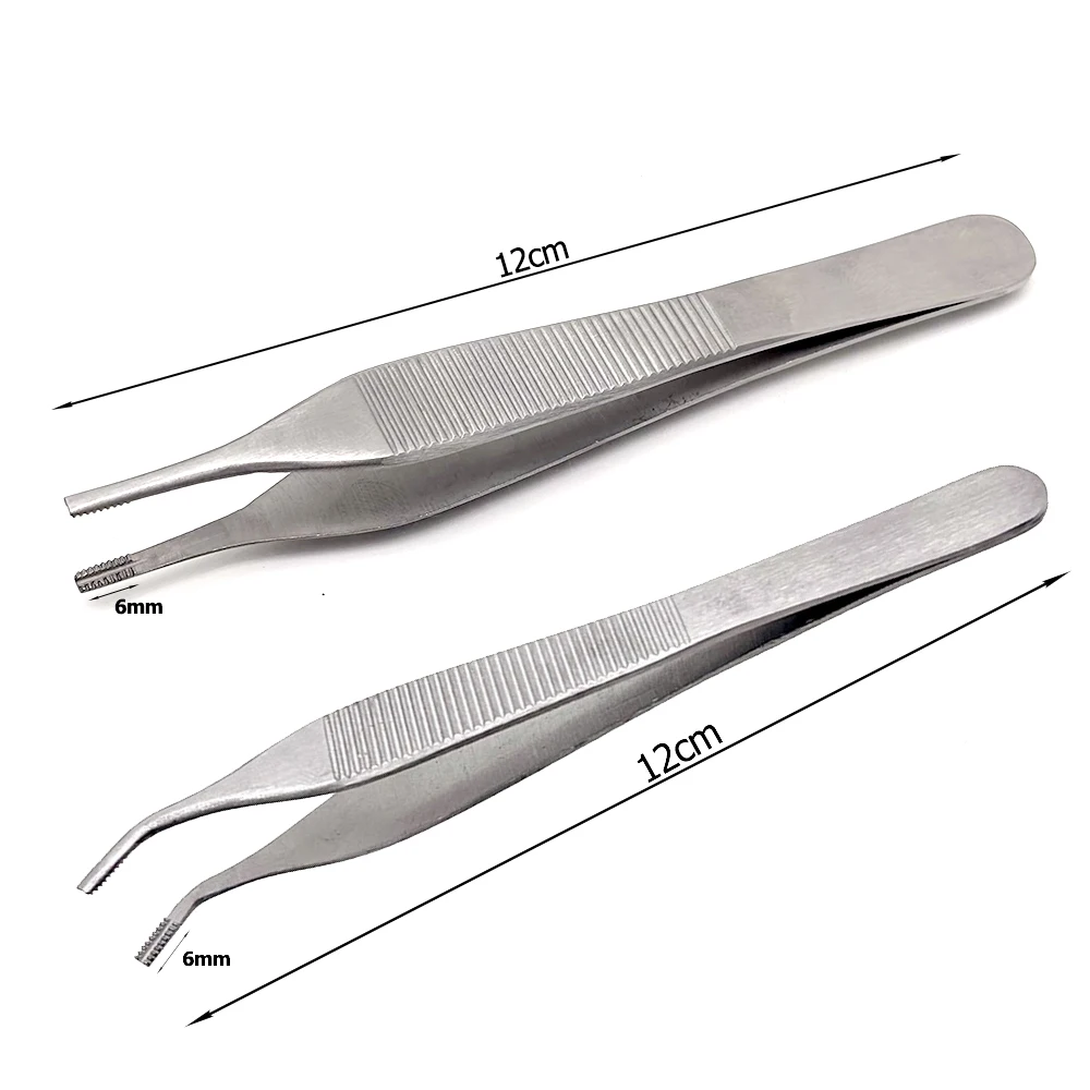 Pinça oftálmica de aço inoxidável de 12cm com serras de dentes para procedimentos cirúrgicos de tecidos gordos de cartilagem ferramenta médica