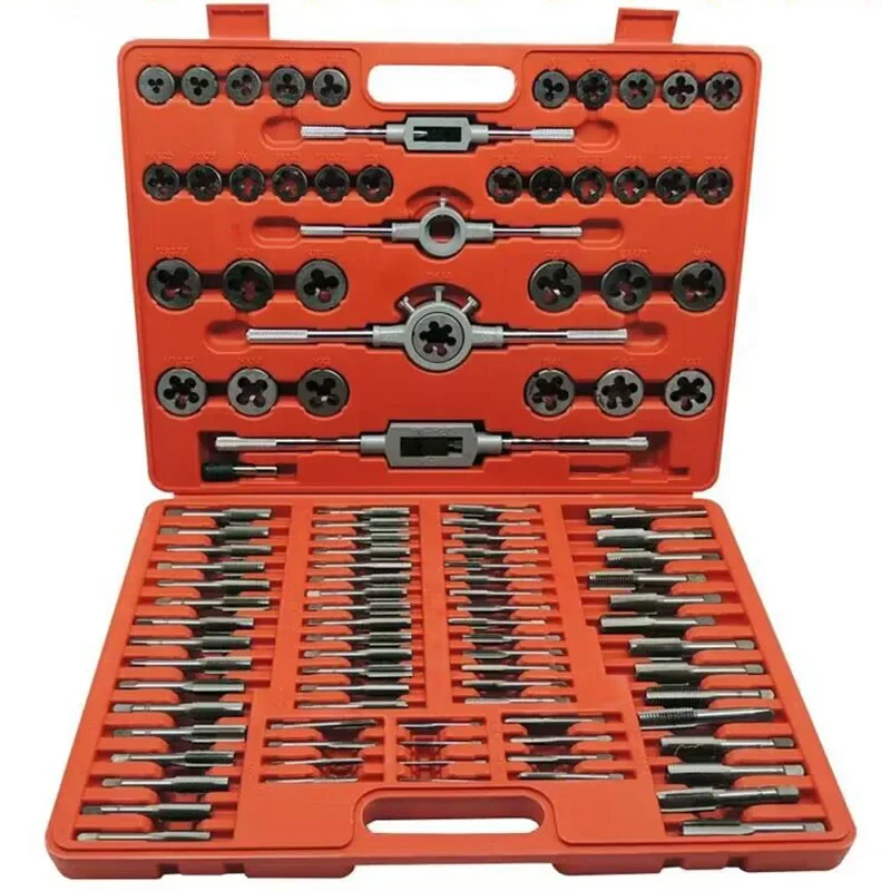 110pcs Tap and Die Tool Set Alloy Steel Tap and Set Metric Thread Die Screw Thread Tap Wrench Set NEW