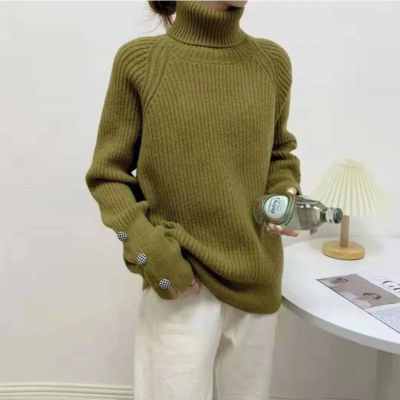 Boss Sweater for Women, Y2K Pullover, Thicken, Short Style, Inner Wear, Loose Base, Knitting Tops, Comfortable, Keep Warm, Autum