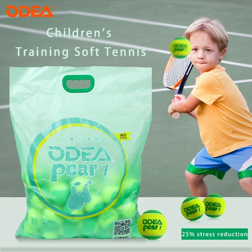 Imagen 2 del producto Pelotas de tenis ODEA para entrenamiento de niños principiantes, 75 % de presión, material de goma, pelotas de tenis verdes, paquete de 5/10/20/30