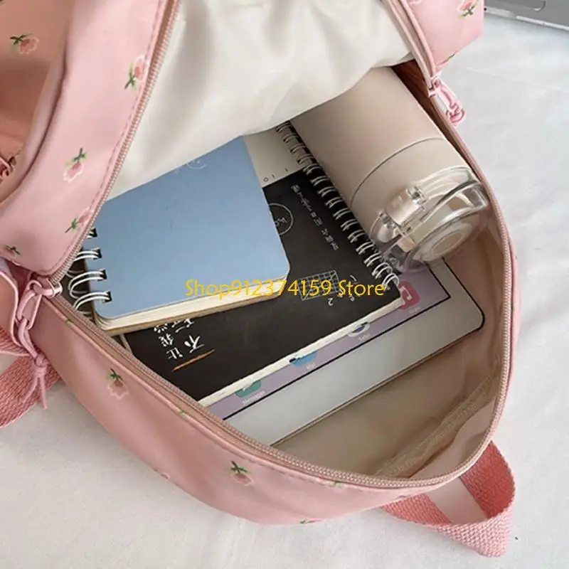 G5AE Travel Bag Flower Print Backpack Korean Styles Casual Daypacks School Backpack