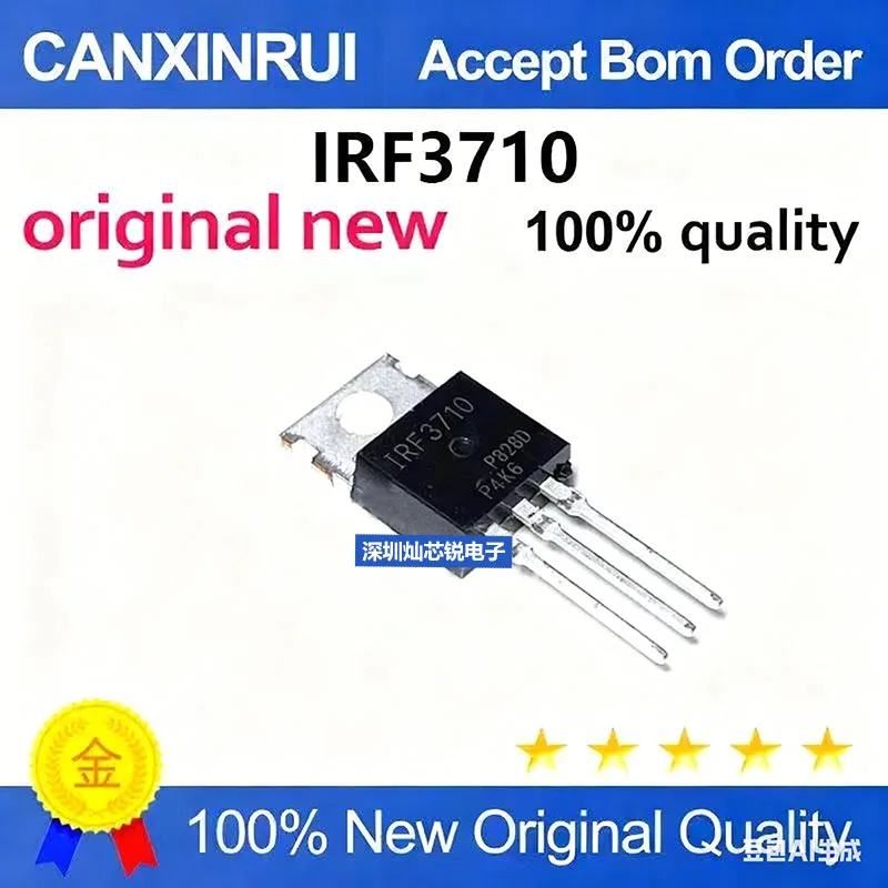 (5-100pieces)Brand New Original IRF3710 IRF3710PBF Through-Hole TO-220 N-Channel MOSFET