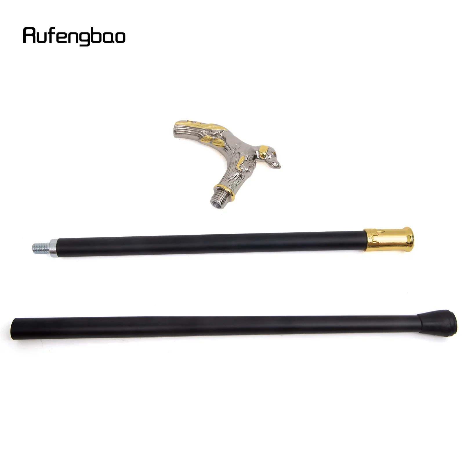 الذهبي الأبيض الكلب الفاخرة نمط عصا للمشي حفلة موضة أنيقة عصا للمشي الزخرفية Cospaly قصب مقبض Crosier 88 سنتيمتر #6