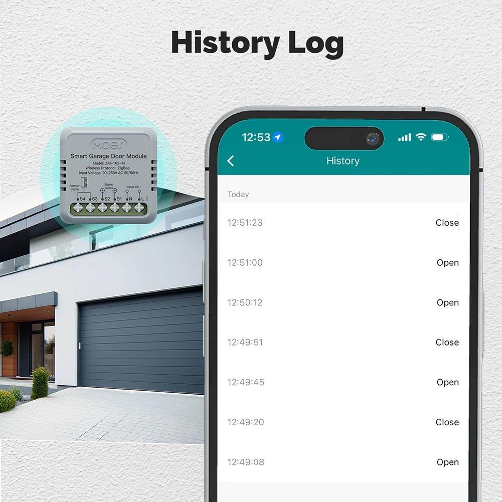 차고 문 컨트롤러 모듈 Zigbee 3.0 지능형 차고 문 타이머 홈 안전 보호를 위한 스마트 온/오프 컨트롤러 모듈