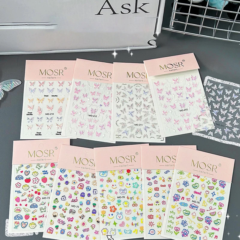 3D Three-dimensional Interesting Cute Nail Stickers Cartoon Graffiti Stickers Nail Decoration Creative DIY Decorations Gifts