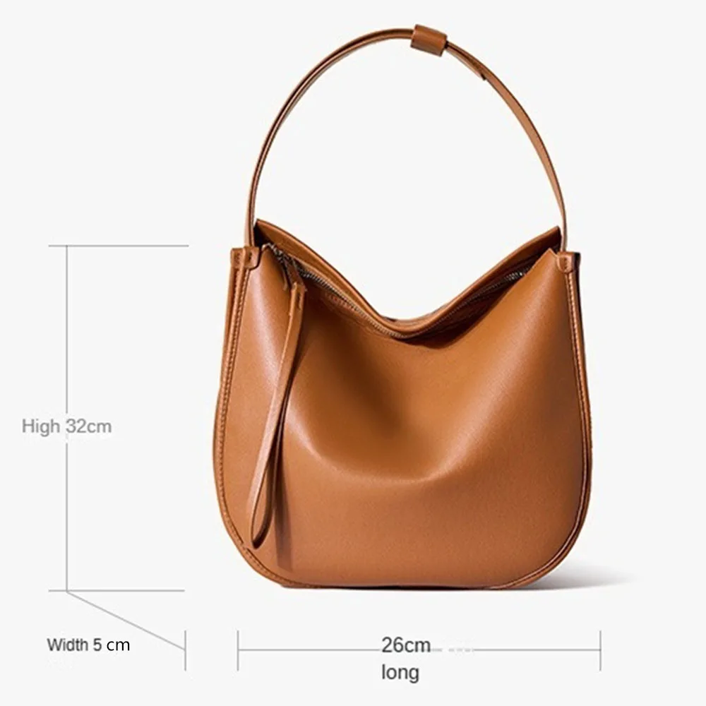 Women Genuine Leather Tote bag Vintage Cow Leather Large Capacity Shoulder Crossbody Bags for Women Simple Ladies Messenger Bag