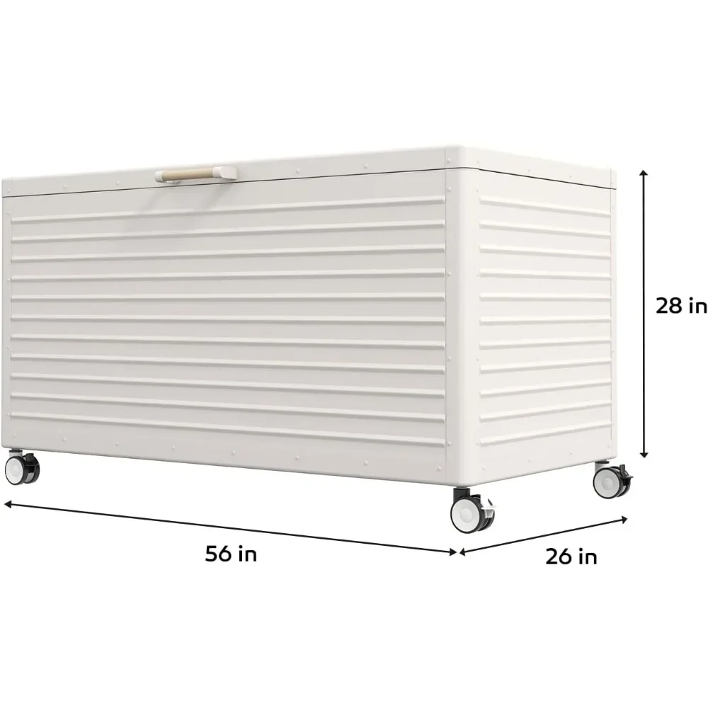 

175 Gallon Large Outdoor Deck Box with Wheels, Storage Box with Lid for Patio Furniture, Garden Tools, Outdoor Cushion