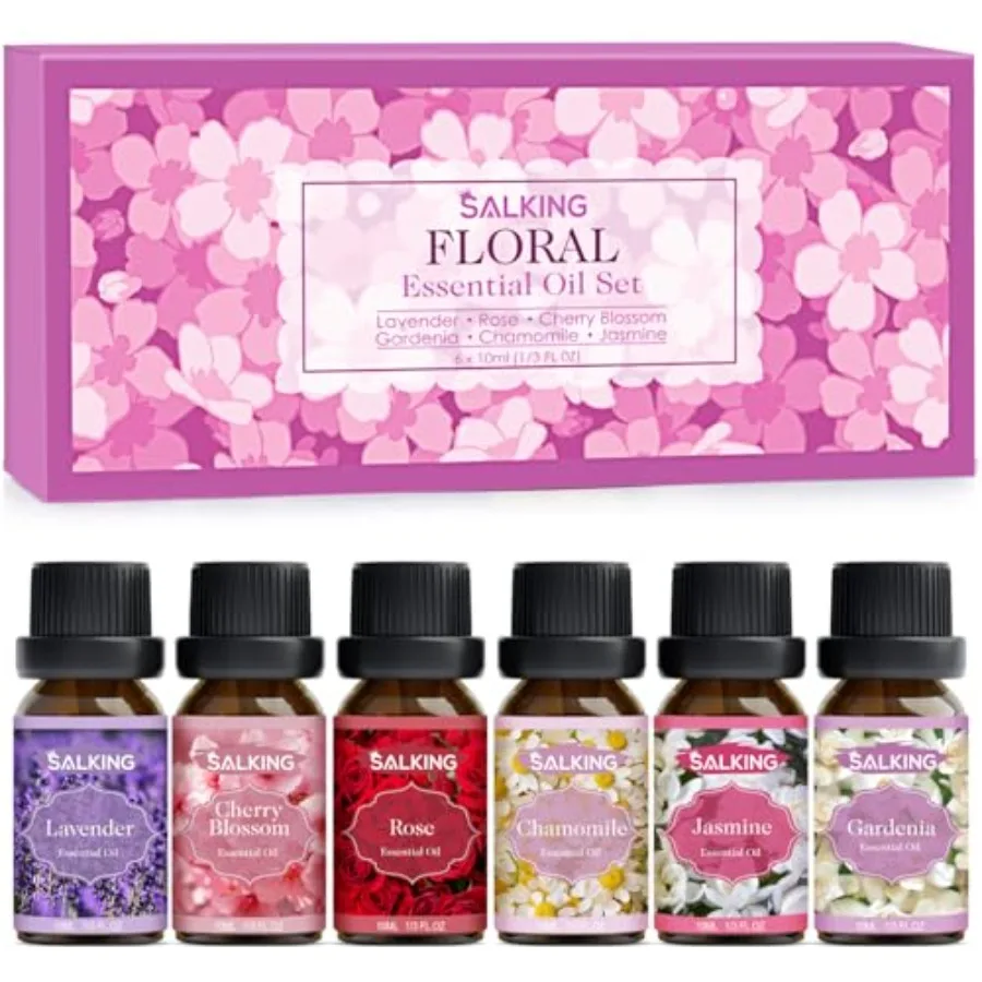 

ential Oils Set, Premium Pure and Natural ential Oils, Fragrance Oil Scented Oils for Oil Diffusers 6 x 10 ML - Lavender, Rose,