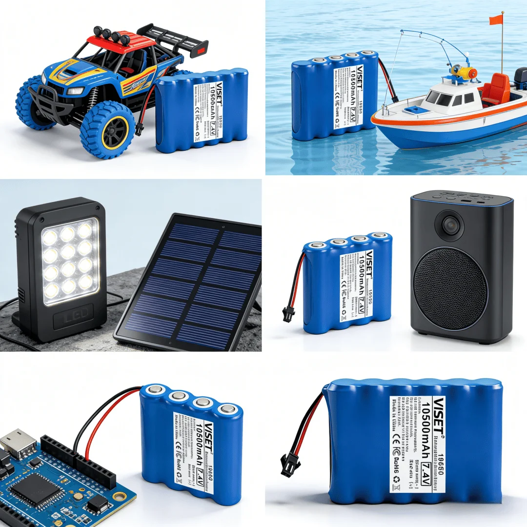 

10500mAh 2S 7.4V 18650 Rechargeable Battery with SM/JST Plug for RC Buggy Boat Off-Road Vehicle Electric Toy Spare Battery