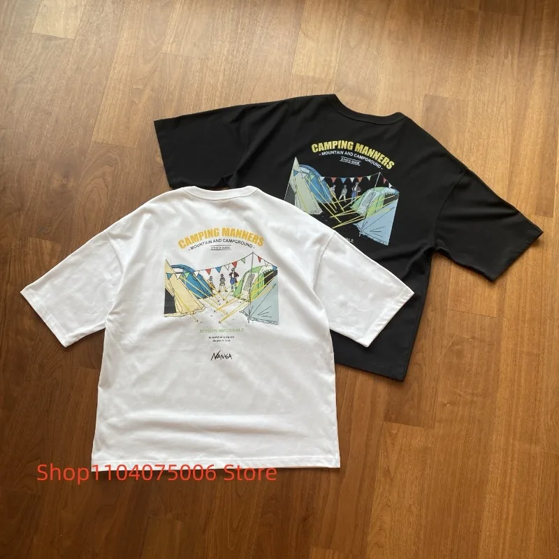 Nanga ユニセックス オーバーサイズ Tシャツ ストリートウェア スタイル 270GSM ヘビーコットン 男性と女性用 トレンディ