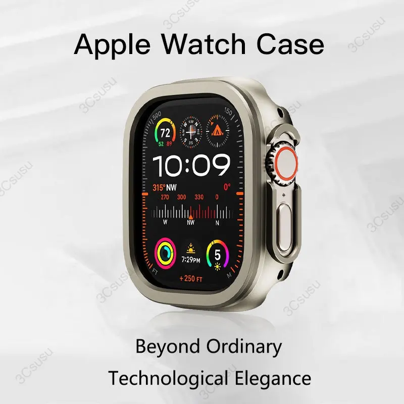 Aluminum Alloy metal +TPU Case For Apple Watch Ultra 49mm 45mm 41mm Bumper Frame Housing Protector iWatch Series SE 9 8 Ultra 7