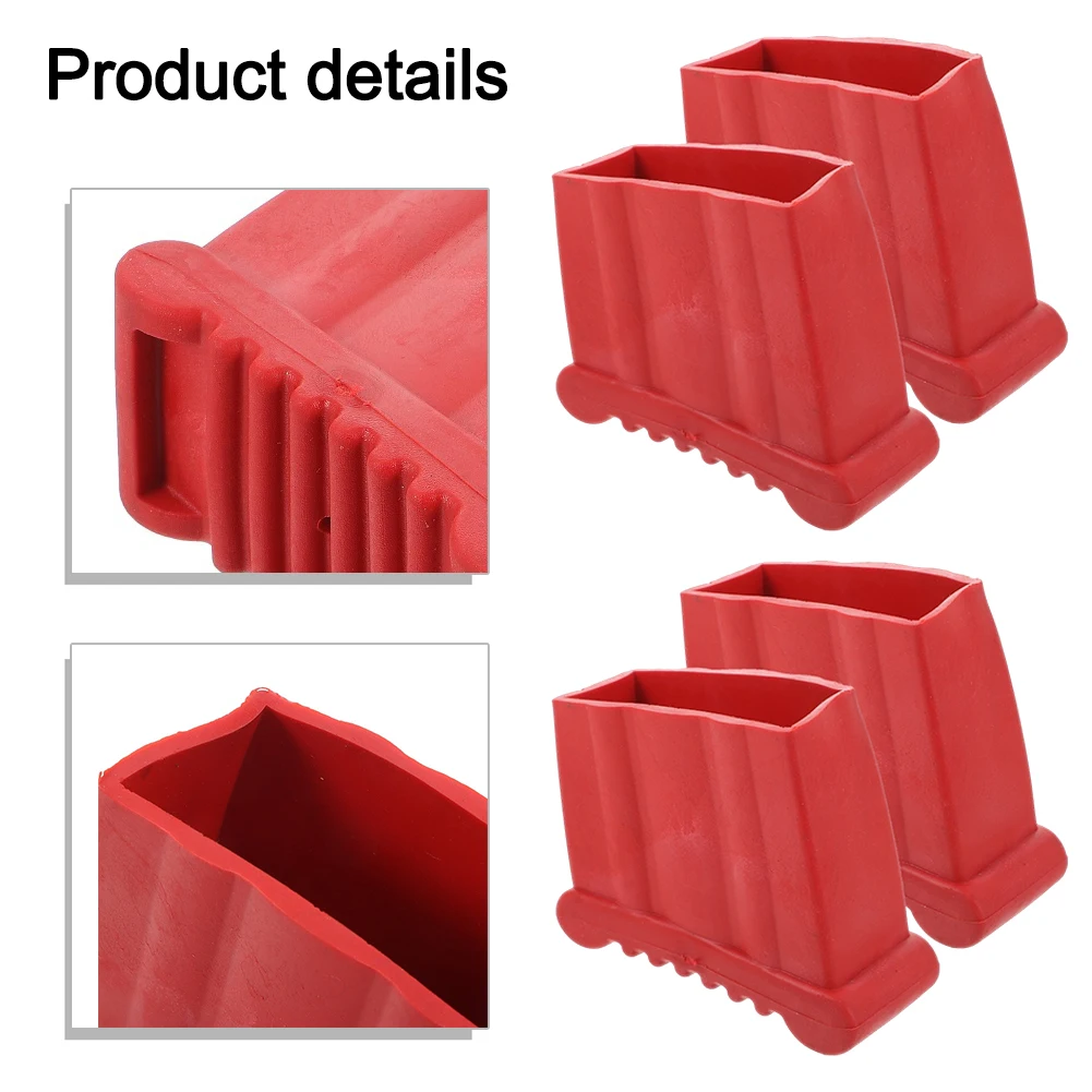 2/4 szt. Nakładki na nogi drabiny Wszechstronne osłony na nogi drabiny Antypoślizgowe podkładki pod drabiny Gumowe nakładki na nogi Izolacyjne osłonki na nogi Czerwone