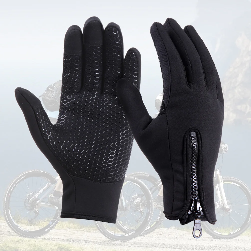 

Touchscreen Warm Gloves Men's Winter Black Medium Windproof Anti-Slip Driving Cycling Cold Weather Windproof Gloves