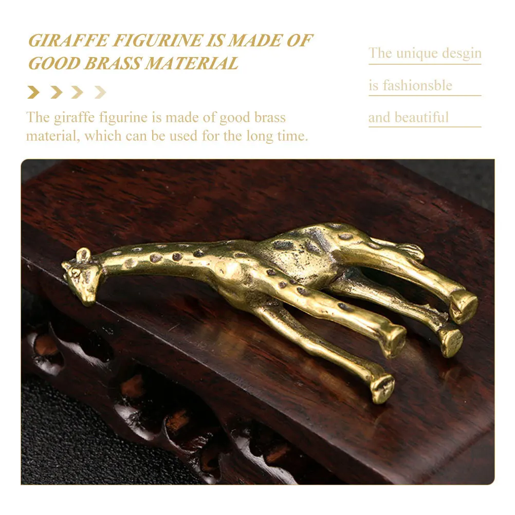 

Indoor Desktop Decor Brass Giraffe Decor Exquisite Brass Craft Figurine Vintage Animal Statue for Family Lover Home Decoration