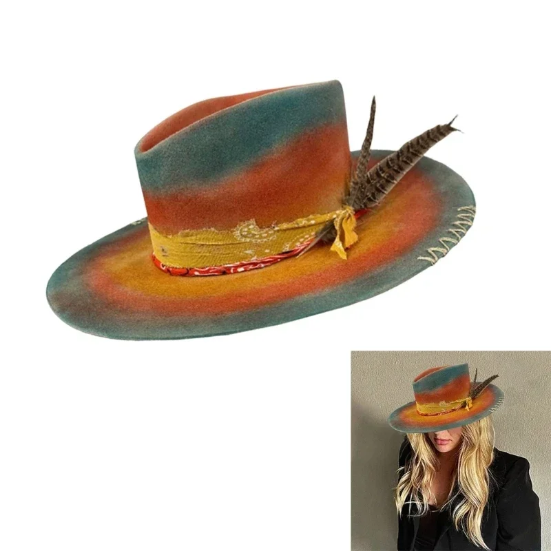 Chapeau Panama en laine Homburg, chapeau exotique pour femmes hommes, accessoires Photo occidentaux pour hommes femmes,