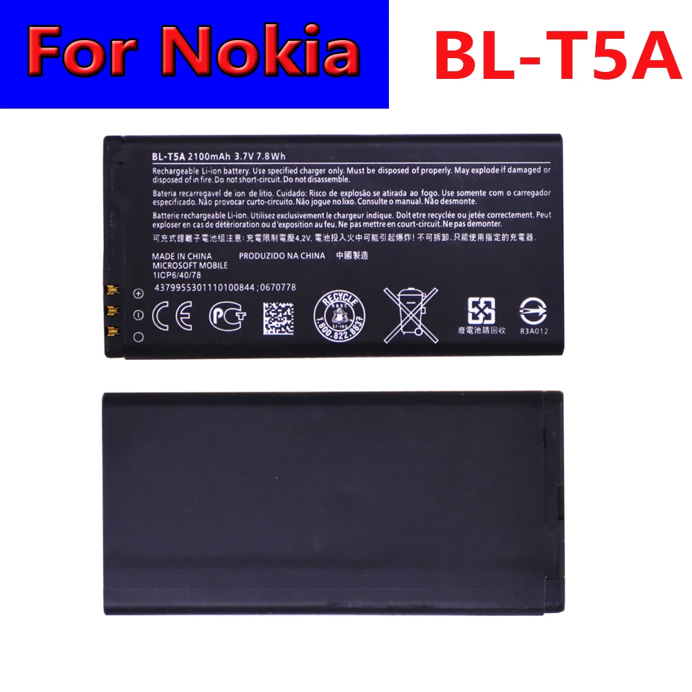 

Новейший аккумулятор BL-T5A 2100 мАч 3,7 В для Nokia Microsoft Lumia 550 730 735 738 RM1038 RM1040 BLT5A