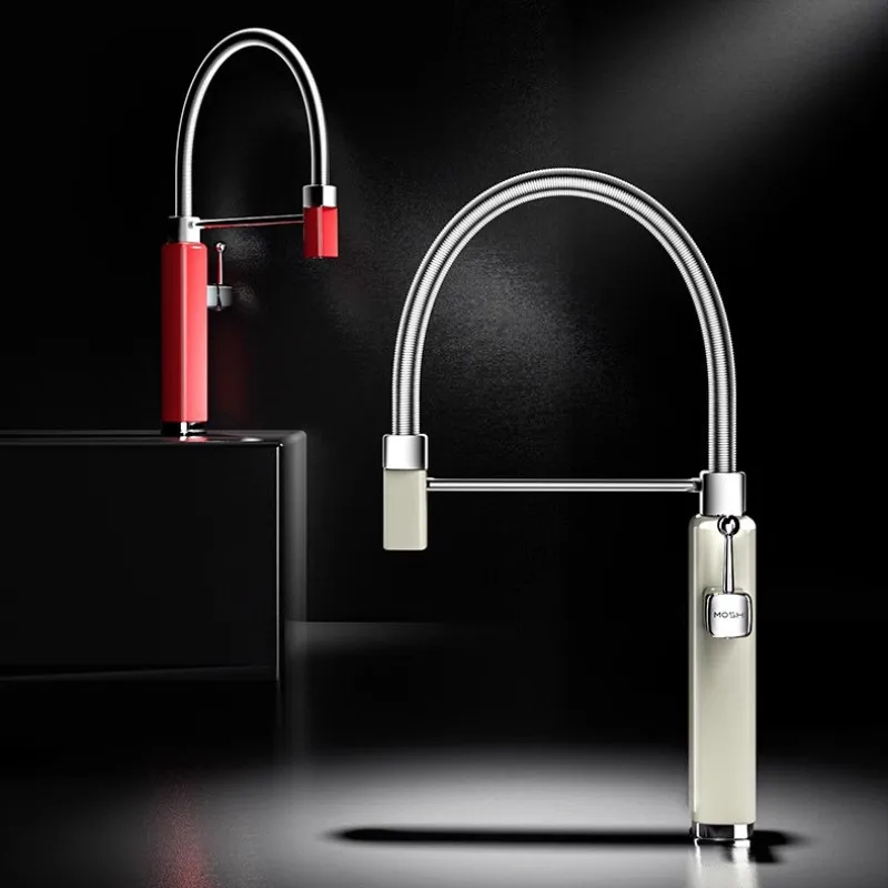 Kitchen Faucets Sink Faucets Brass Sink Tap Pull Down Rotate Spout Mixers Tap Hot Cold Water Crane New Arrival