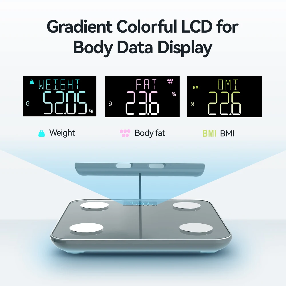 HAIZHIHUI Smart Body Scale,Professional Body Fat Scale With 8 Electrodes with Measurement Voice   Broadcast and Printable Report