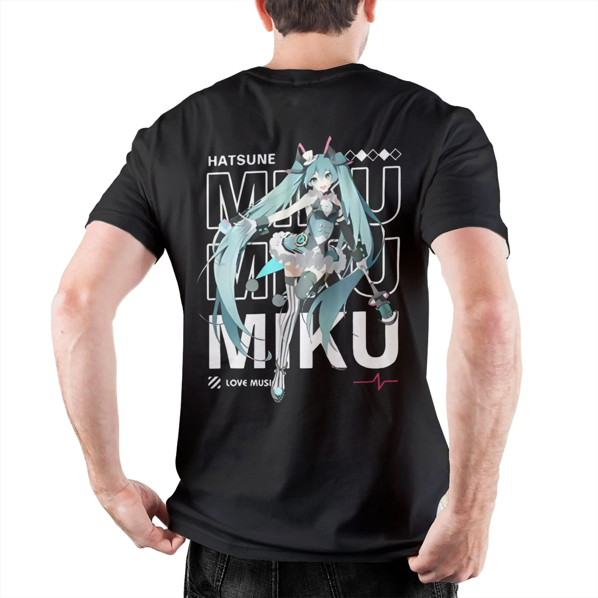 

Men Women's Hatsunes Mikus Anime T Shirts Pure Cotton Clothing Novelty Short Sleeve Crewneck Tees Summer T-Shirt