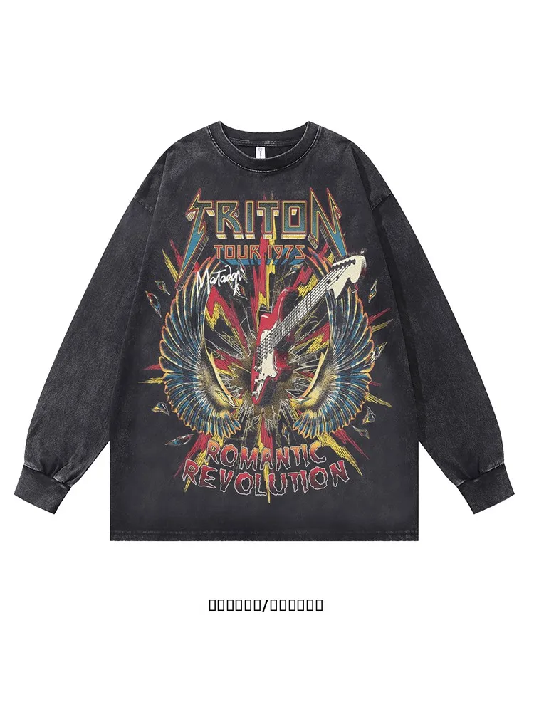 

Толстовка Guitar God Waed с круглым вырезом, свободного кроя, с принтом, для пар, универсальная, осенне-зимняя, теплая, удобная.