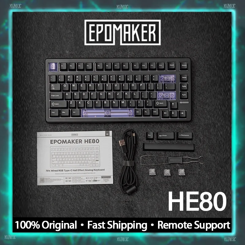 

EPOMAKER HE80 игровая клавиатура с эффектом Холла 0,125 мс, магнитный переключатель с низкой задержкой для киберспорта, индивидуальный динамический RGB RT MT с возможностью горячей замены