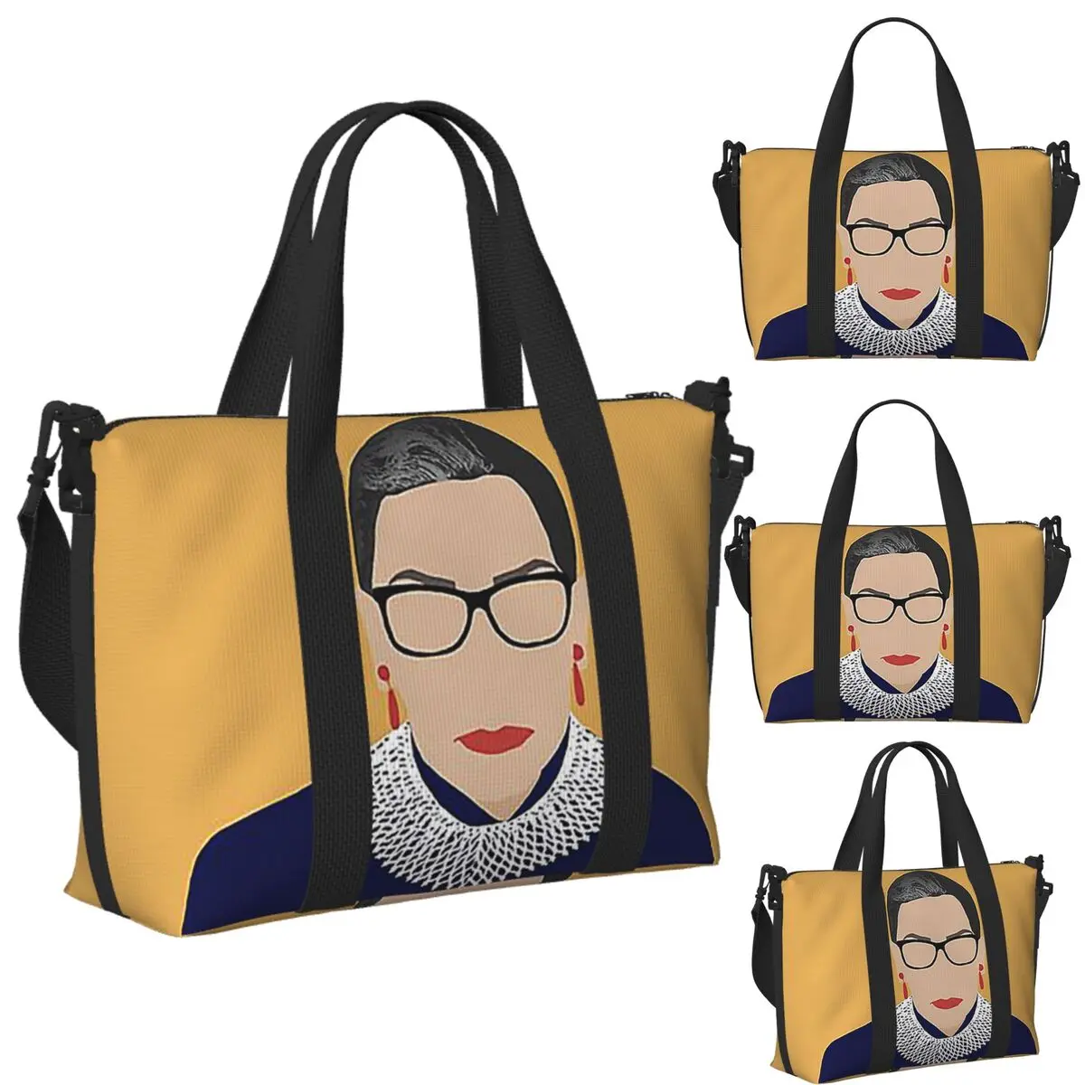 

Пляжная дорожная сумка на заказ Ruth Bader Ginsburg, большая вместительная сумка-тоут для спортзала, спортивная женская дорожная сумка для покупок