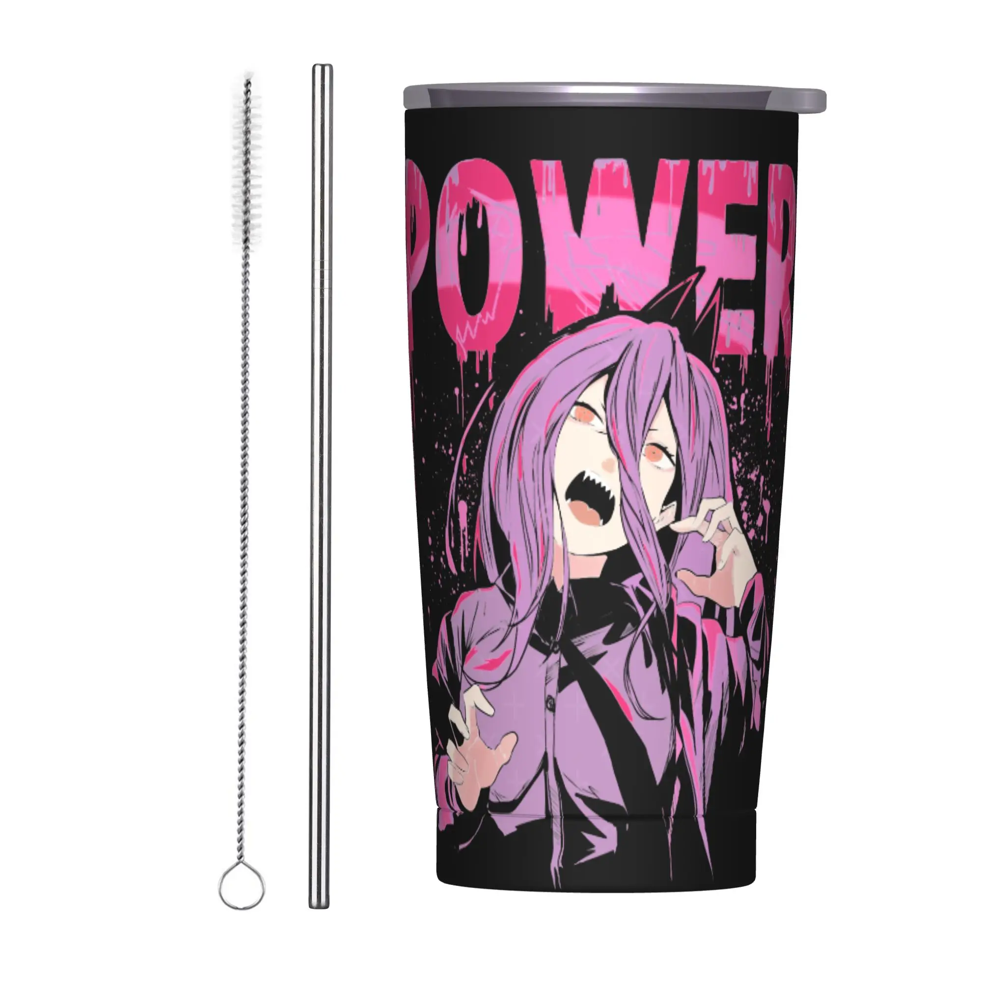 

Power Devil Hunter Meowy Girl Tumbler Vacuum Insulated Chainsaw Man Thermal Cup Vacuum Flask Travel Mugs Spill Proof, 20oz